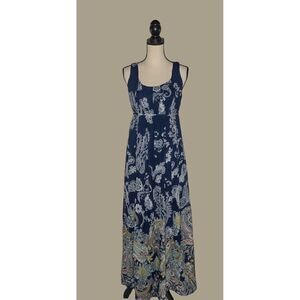 Sami and Jo Navy Paisley Maxi Dress Size Medium